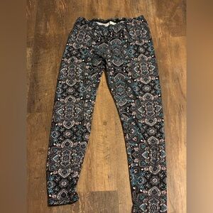 Patterned Leggings with Blue and Black Design Bobbie brooks large